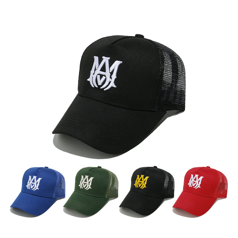 3D embroidery 5 panel cotton mesh trucker cap YB-BQMZ213 YB-BQMZ213 (1)