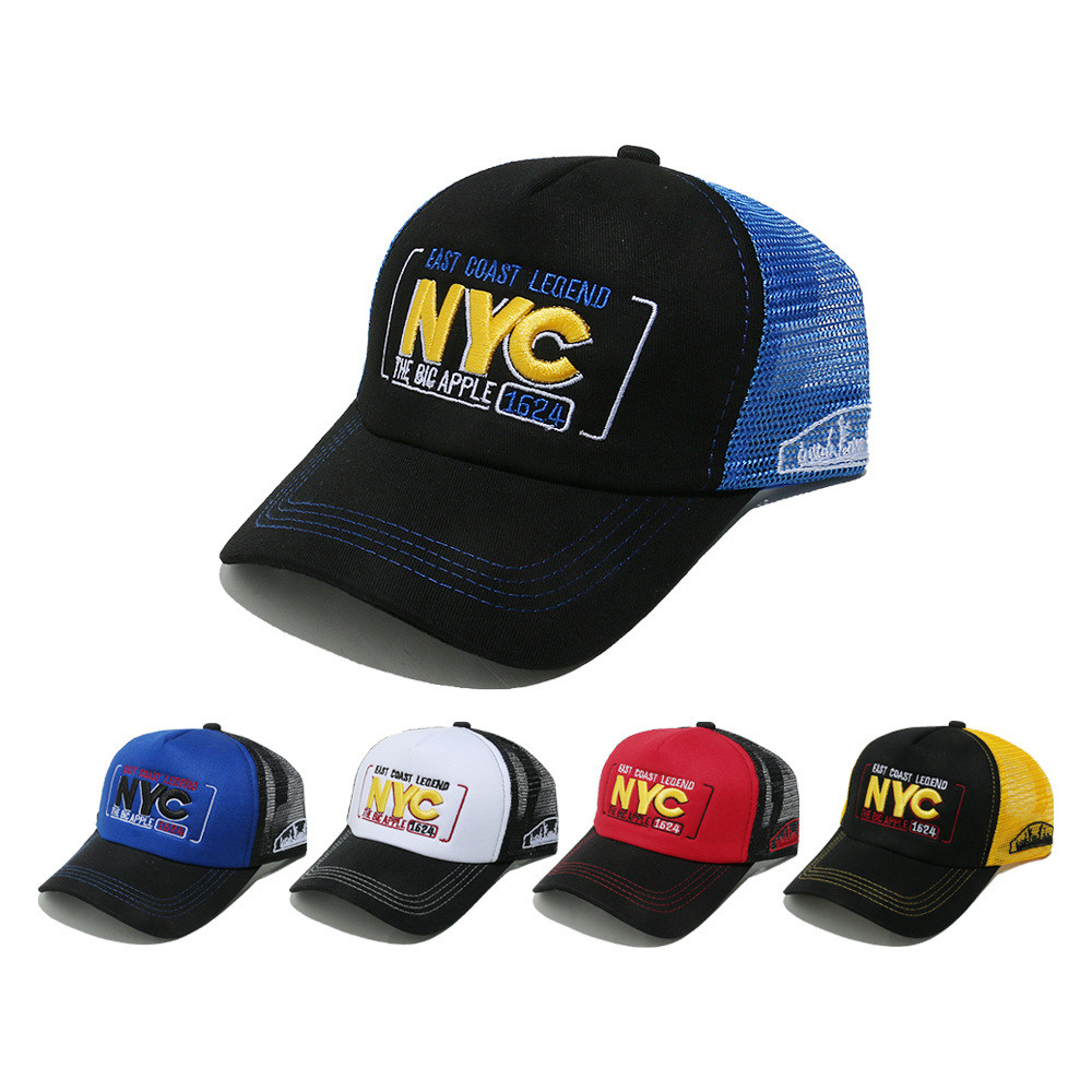 5 panel mesh trucker cap with 3D embroidery YB-BQMZ303