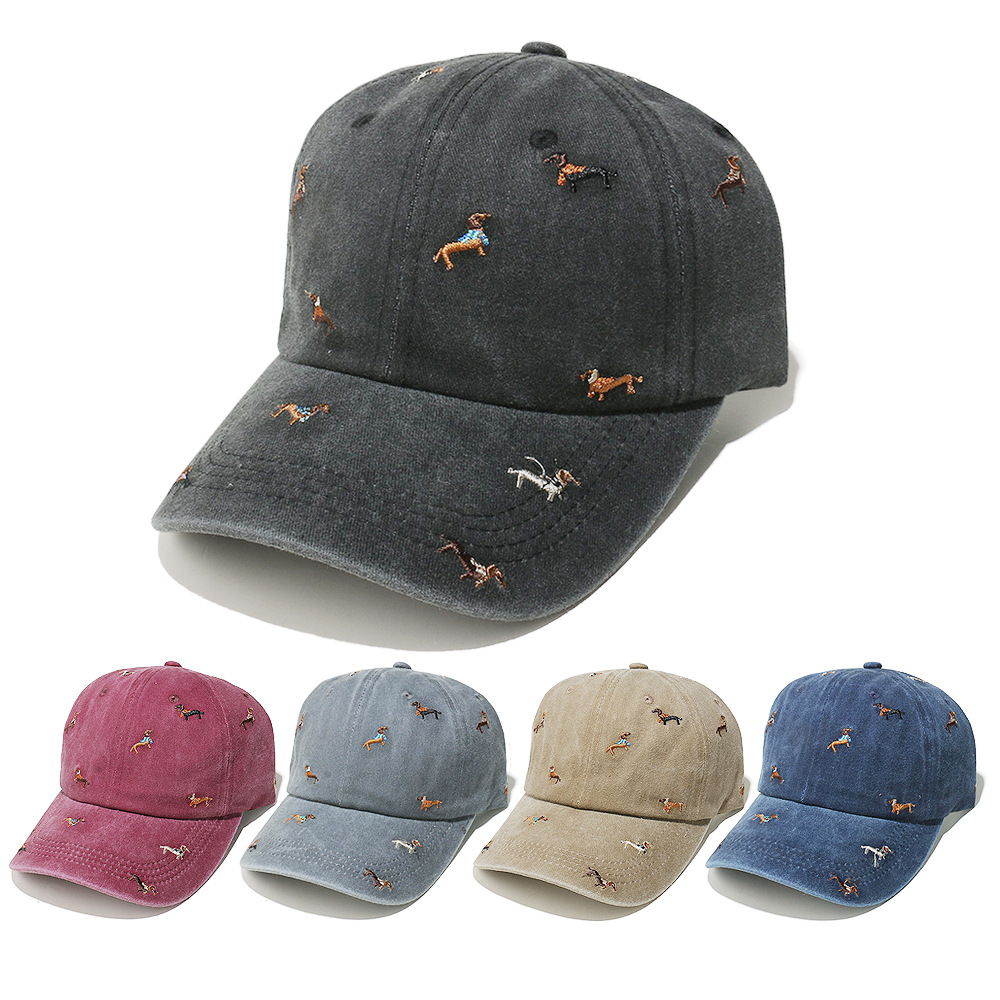 custom all over embroidery baseball cap washed hat YB-BQMZ818