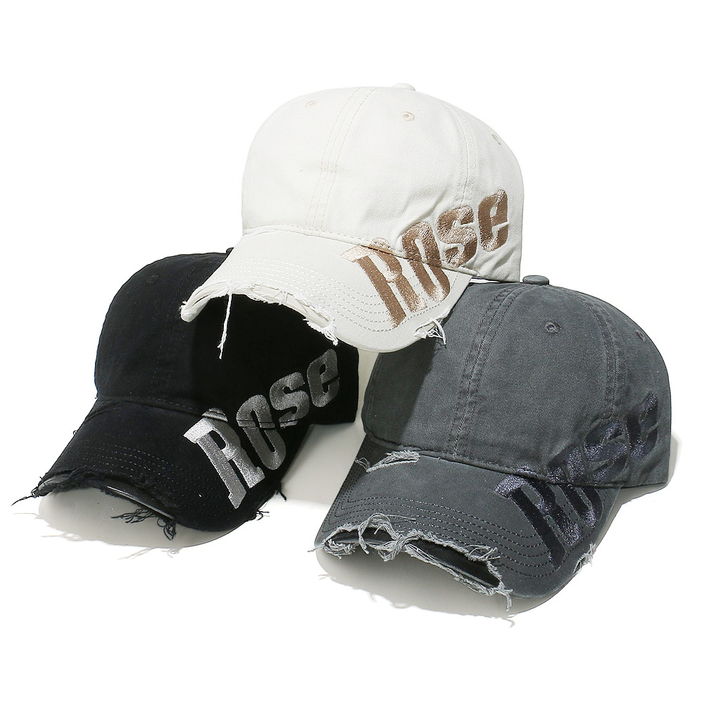 Custom frayed distressed cap vintage hat with embroidery YB-BQMZ829